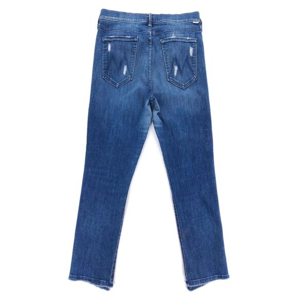 MOTHER The Rascal Ankle Undone Step Fray Raw Hem Jeans Dark Graffiti 90s Model - Picture 5 of 10